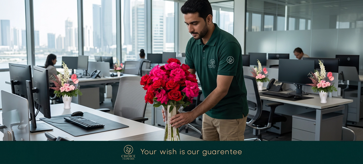 Office flower delivery Abu Dhabi: ADNOC, Corniche & Al Maryah Island