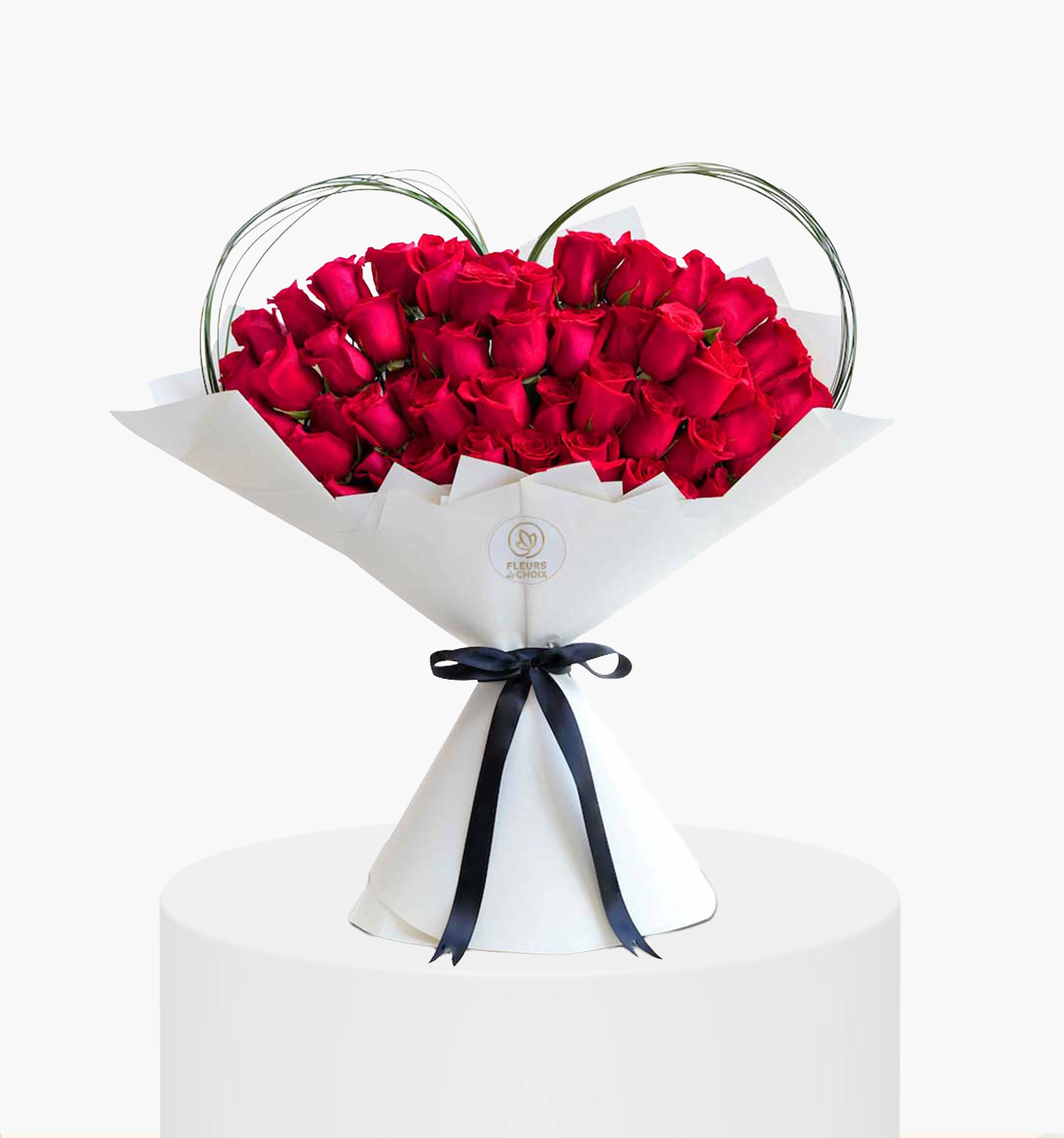 Heart Shape Red Rose Bouquet