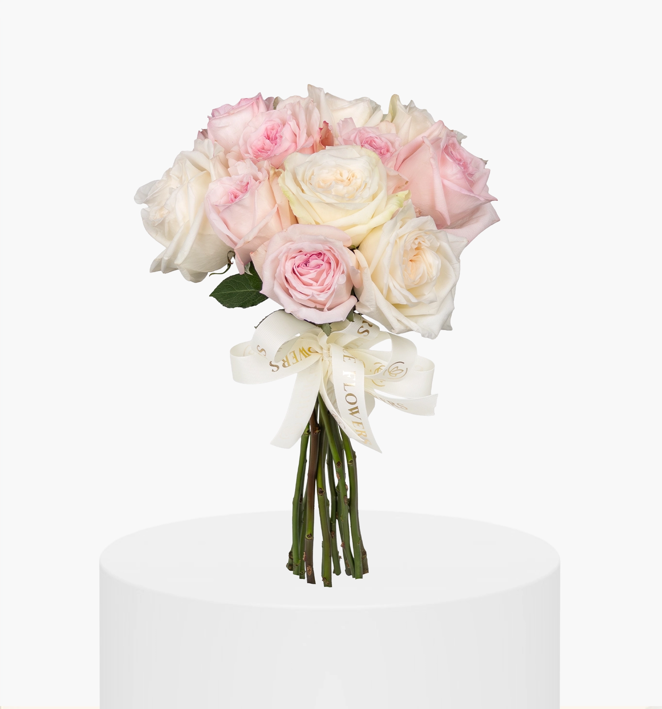 Ohara White and Pink Roses Bunch