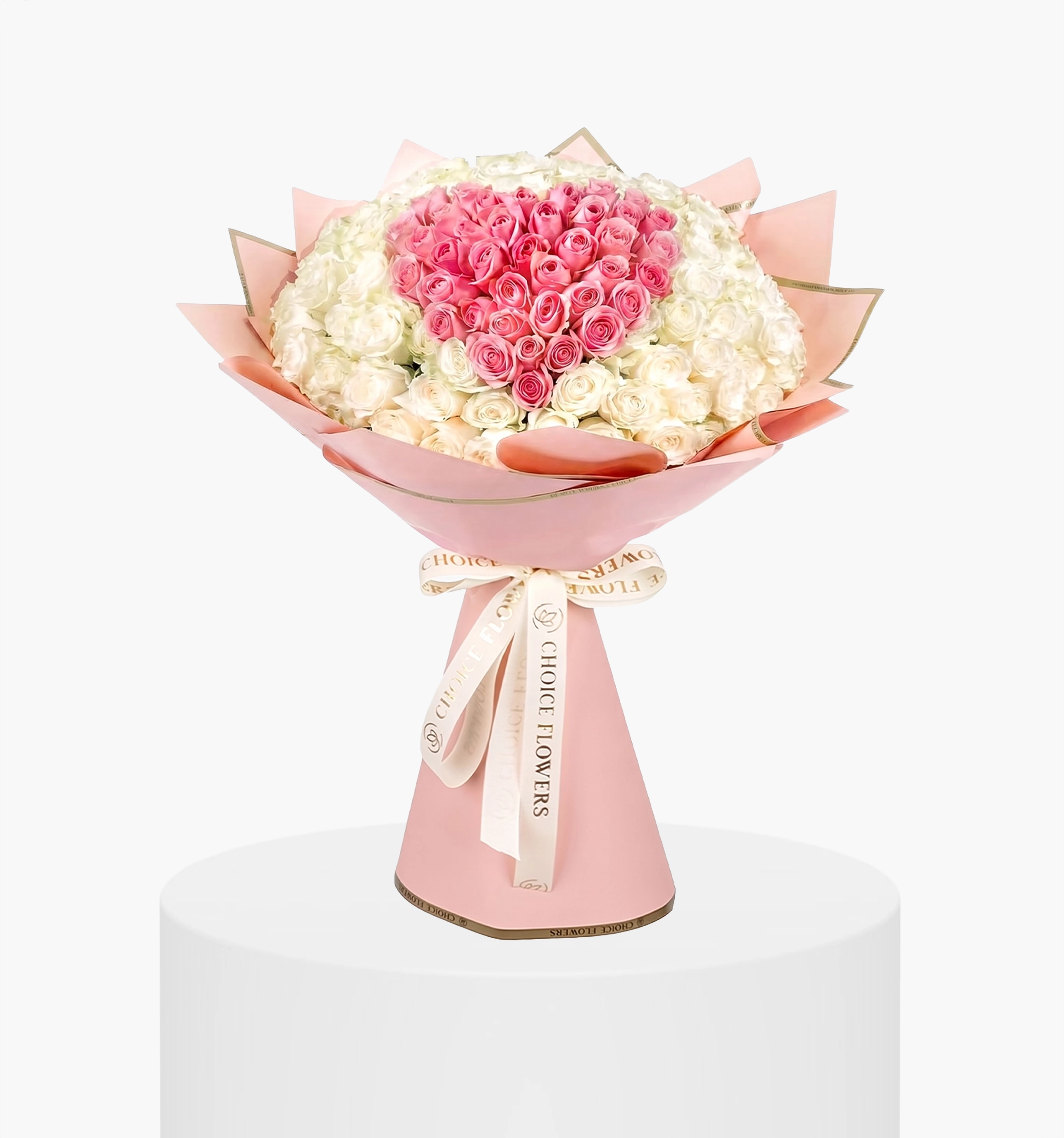 Pink White Roses Bouquet