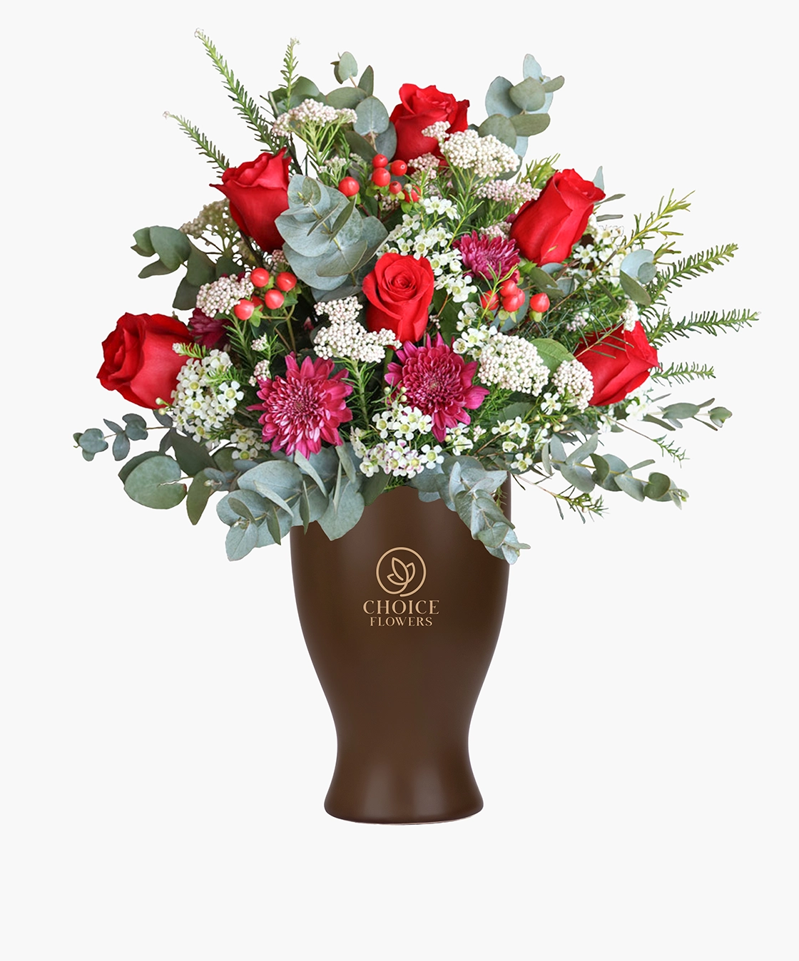 Beautiful Red Rose Mixed Flower Vase