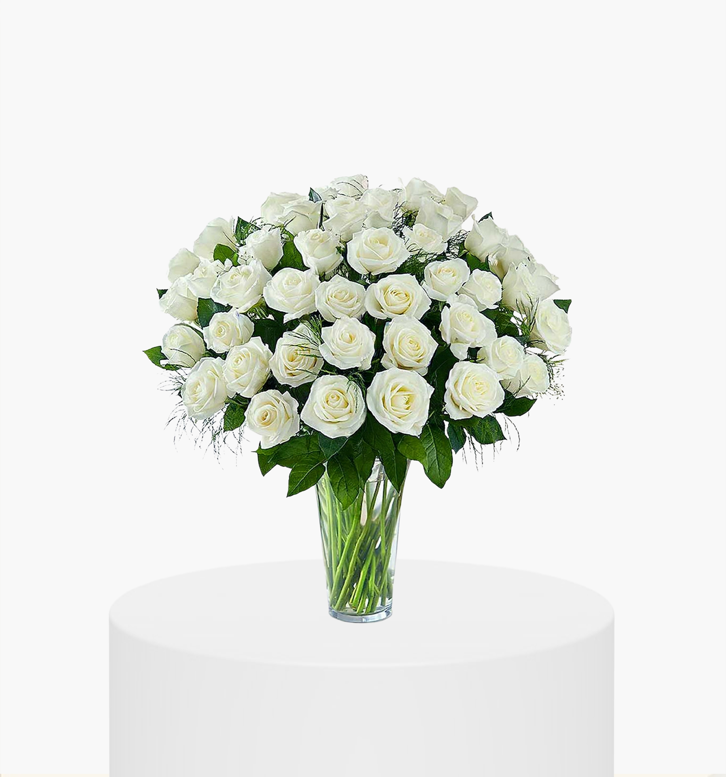 Classic White Roses Vase
