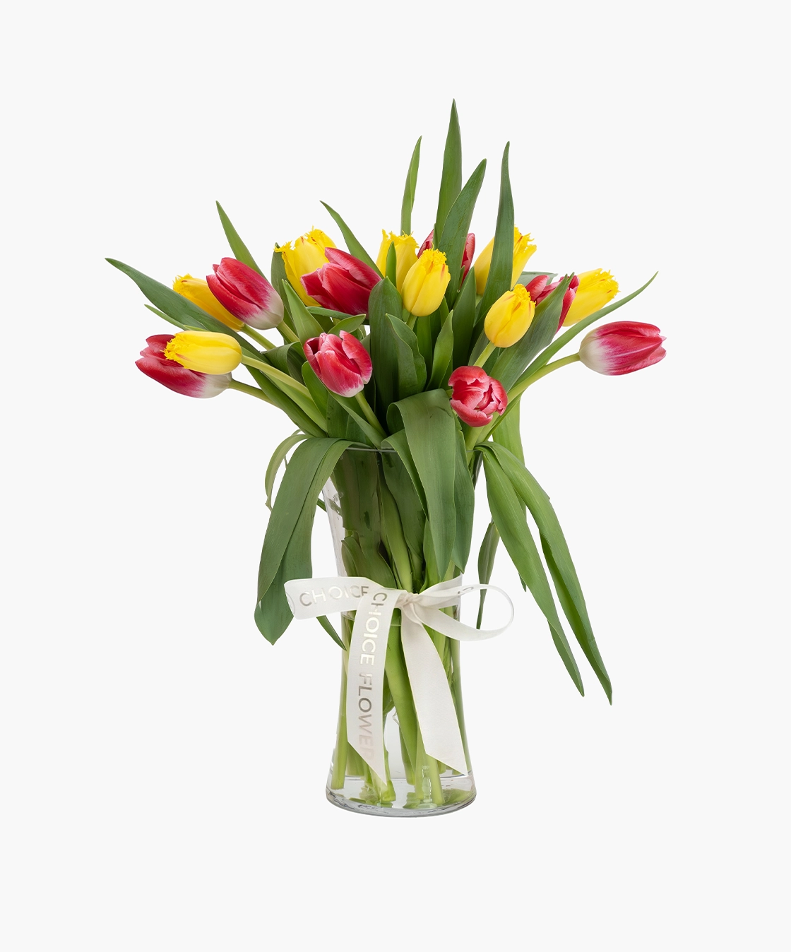 Red & Yellow Tulip Vase