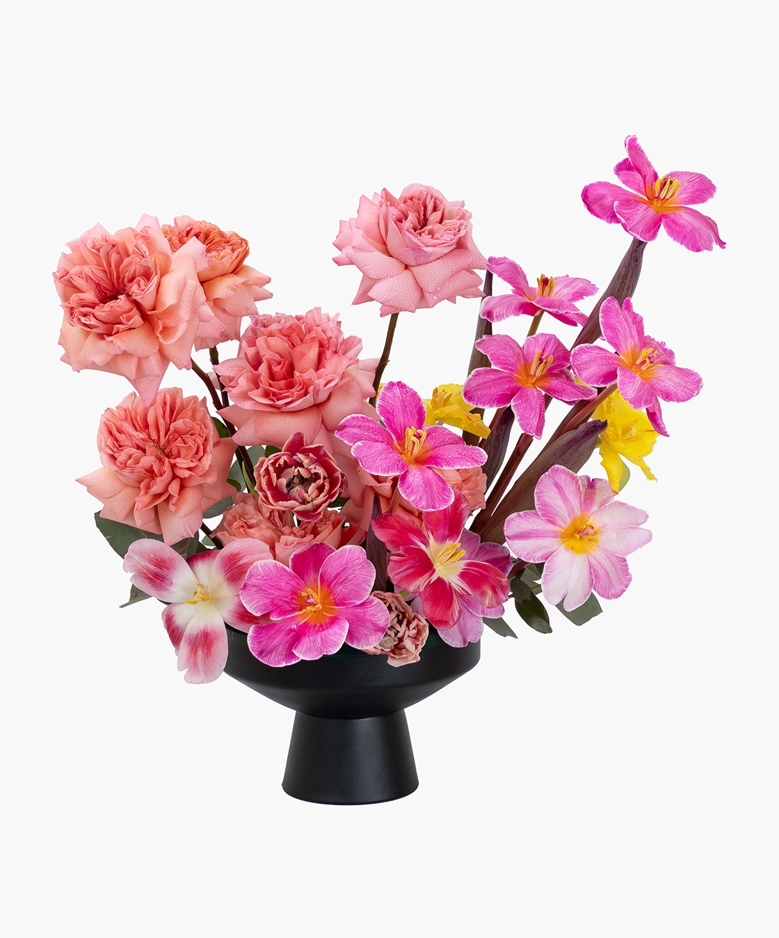 Tulip With Rose Vase